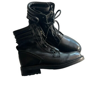 Belstaff Boots Women's Size 6.5 37 Pettra Boot In Black Leather Combat